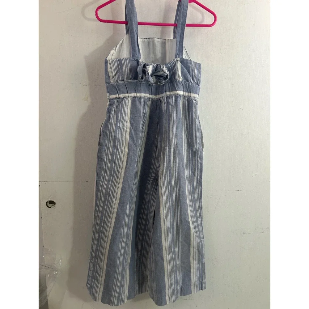 Tommy Bahama Jumpsuit 3T Blue White Striped Tie Back Cotton Girls